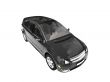 isolated black car front view 03