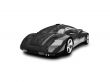 isolated black super car front view 01