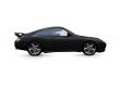 isolated black super car side view