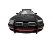 isolated black police car front view 02