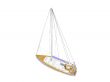 Vessel boat isolated back view