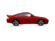 isolated red super car side view