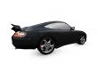 isolated black super car back view