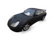 isolated black super car front view 03