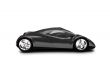 isolated black super car side view