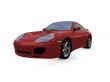 isolated red super car front view 01