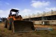 Bulldozer and parking lot construction