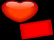 Glass heart with card
