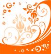 orange flowers pattern