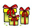 three ornate gift boxes