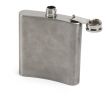 single hip flask against white