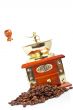Vintage grinder and coffee beans