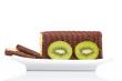 Slices of cake with kiwi