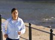 Jogging on the riverside
