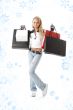 shopping teenage girl with snowflakes 2