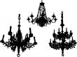 Three old chandeliers