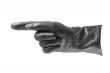 Black glove gesticulating