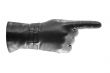 Black glove gesticulating