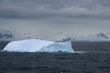 Iceberg glowing in an overcast dawn