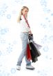 shopping teenage girl with snowflakes 3