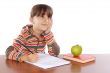 adorable girl studying