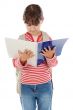 adorable girl studying
