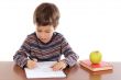 adorable boy studying