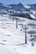 Cable car ski lift in the mountains