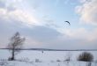 The skier with a parachute