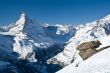 Winter mountain scenery. Matterhorn.