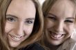 Portrait of two laughing women