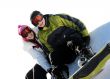 Couple of happy snowboarders
