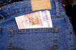 Pocket money -russian rubles in pocket.