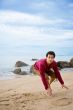 man running on the beach
