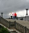 Family on the bridge.