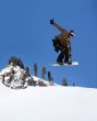Snowboarder jumping