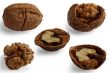 five cracked walnuts