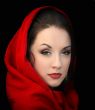 Girl in red scarf