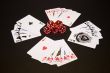 Playing cards and dice. Straight flush.