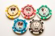 Colored pocker chips.