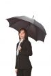 Businesswoman with umbrella
