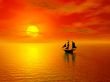 sunset and sailboats