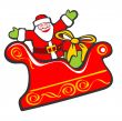 happy santa and gift