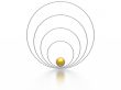 gold sphere and silver rings