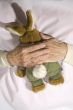 Old demented person with stuffed rabbit