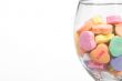 Conversation Hearts in a Wine Glass