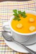 Carrots puree with bread croutons