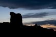 Sheep rock at dusk. Sunset in Arches National Park
