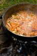 Cooking pilaf on fire