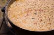 Cooking pilaf on fire
